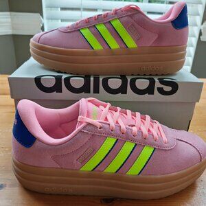 Adidas Pink and Neon Green Women's Sneakers